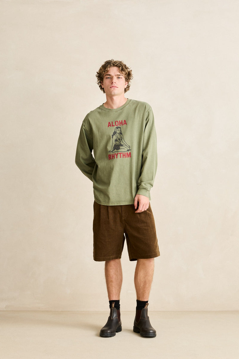 Aloha Rhythm Vintage Ls T-Shirt Olive