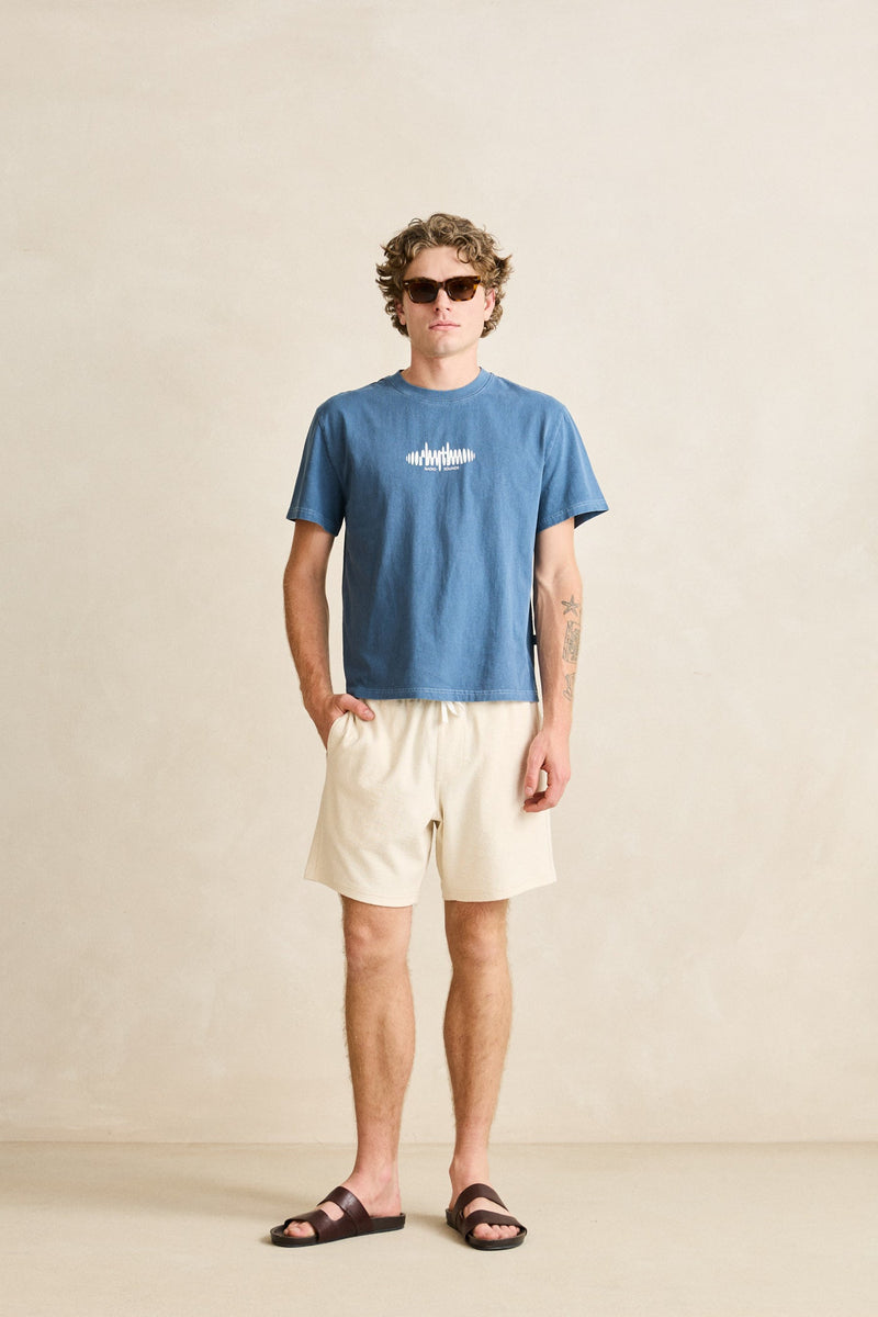 Sounds Contrast Band Ss T-Shirt Blue