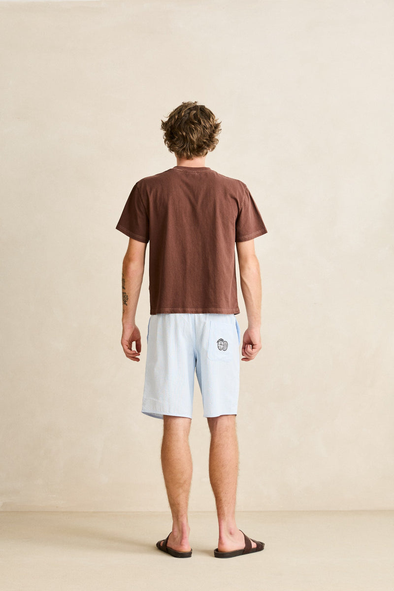 Sounds Contrast Band Ss T-Shirt Chocolate