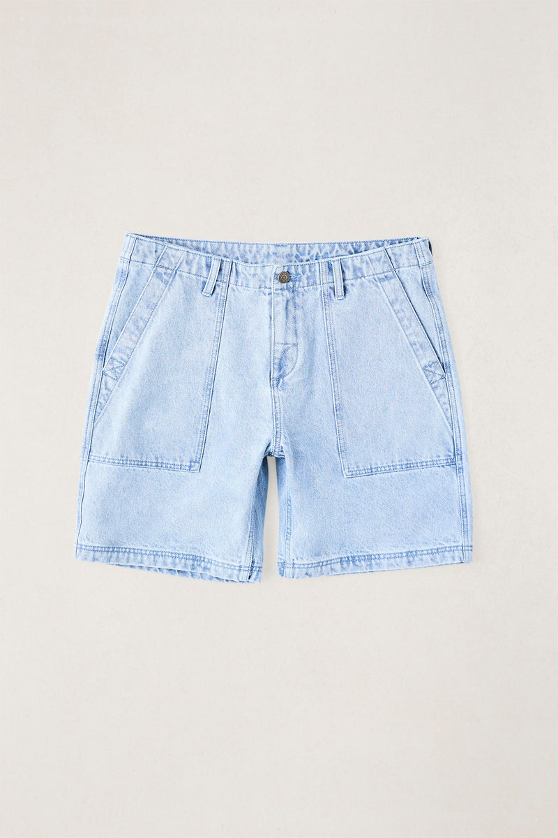 Worn Path Denim Short Light Blue