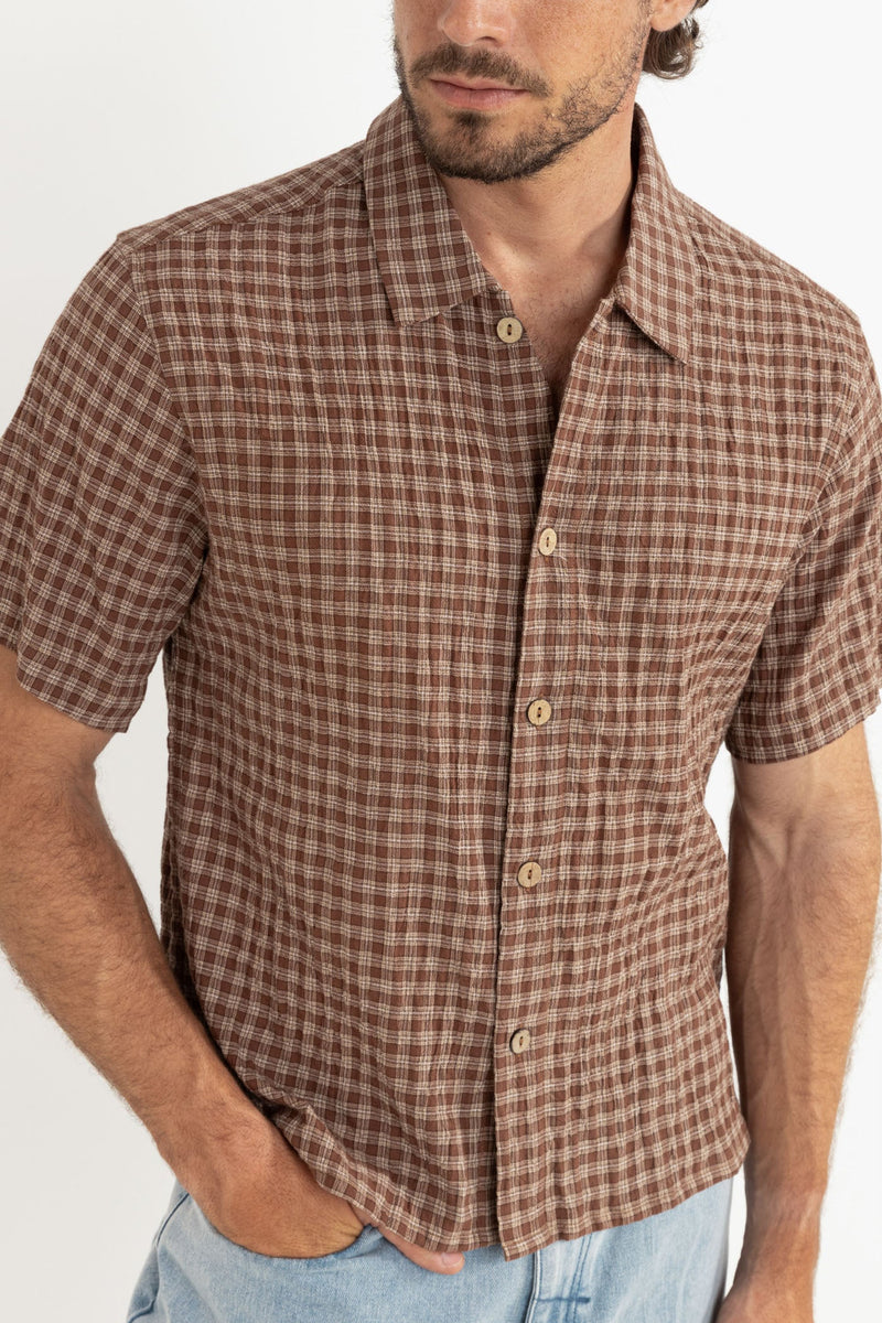 Cross Check Crop Ss Shirt Brown