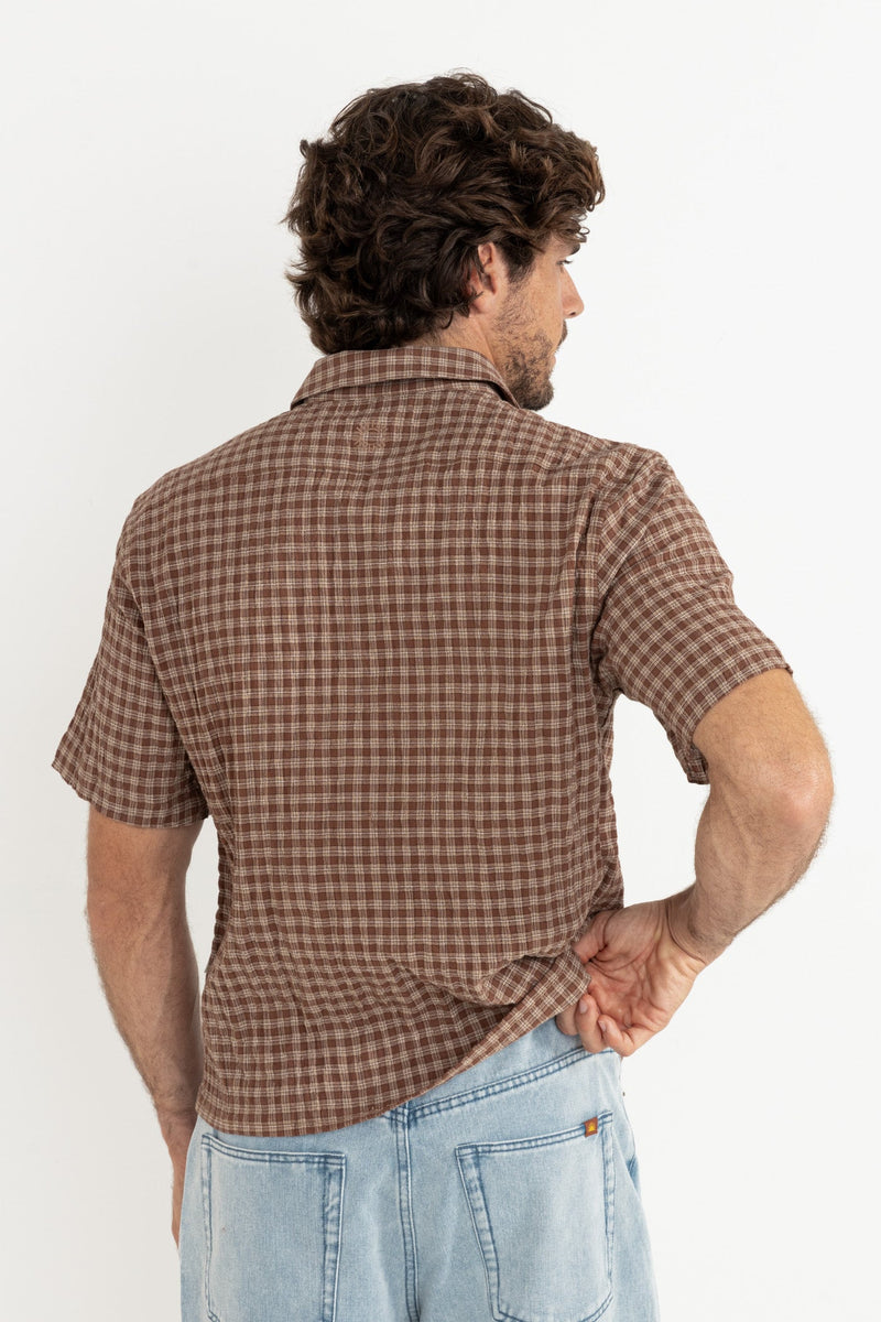 Cross Check Crop Ss Shirt Brown