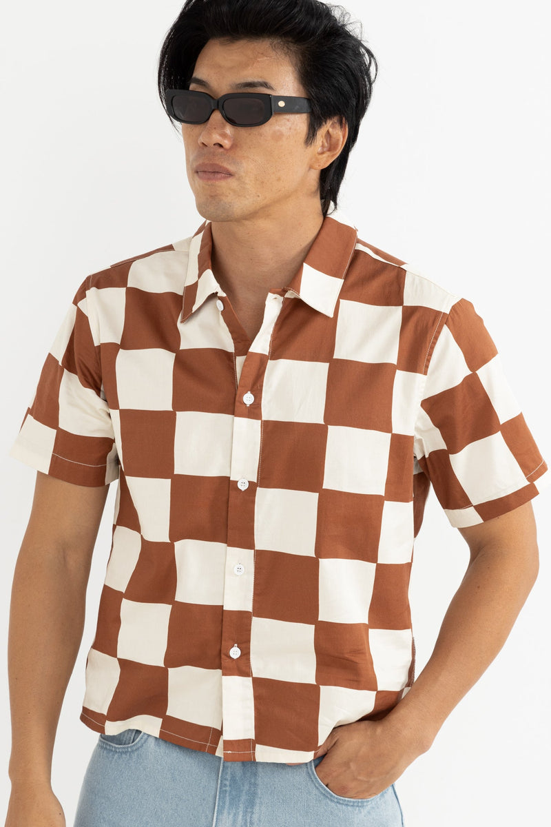 Rhumba Check Crop Ss Shirt Brown