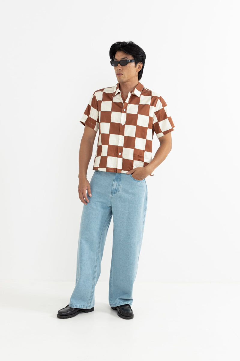 Rhumba Check Crop Ss Shirt Brown