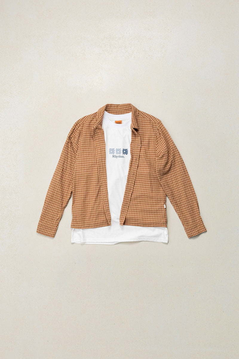 Collide Crop Ls Shirt Brown