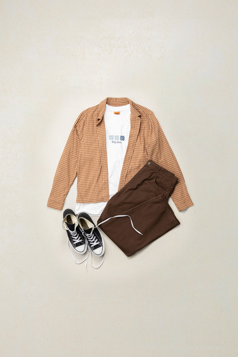 Collide Crop Ls Shirt Brown