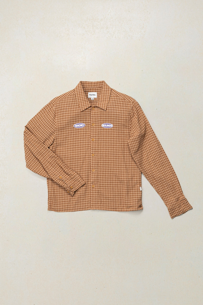 Collide Crop Ls Shirt Brown