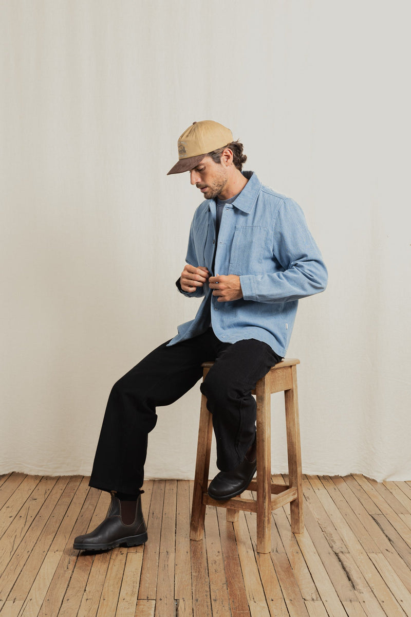 Arguam Ls Overshirt Stone Blue