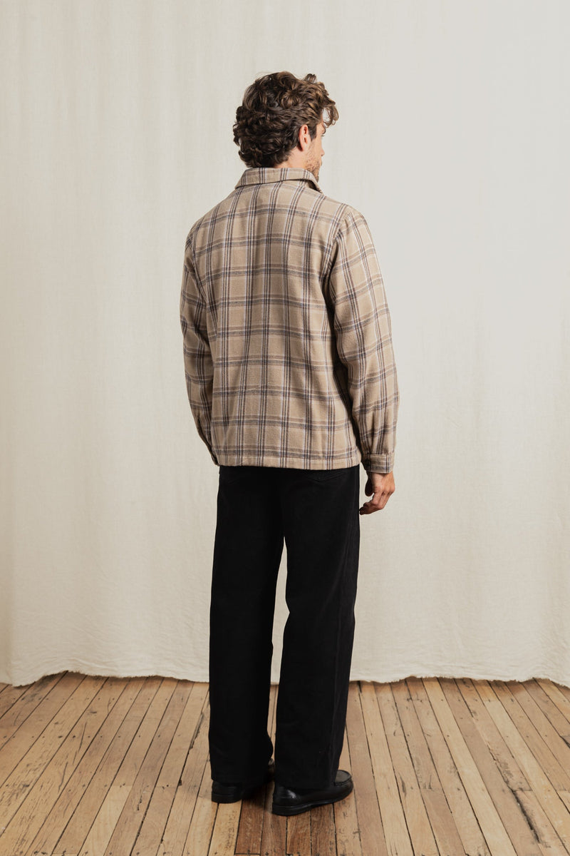 Essential Check Ls Overshirt Tobacco