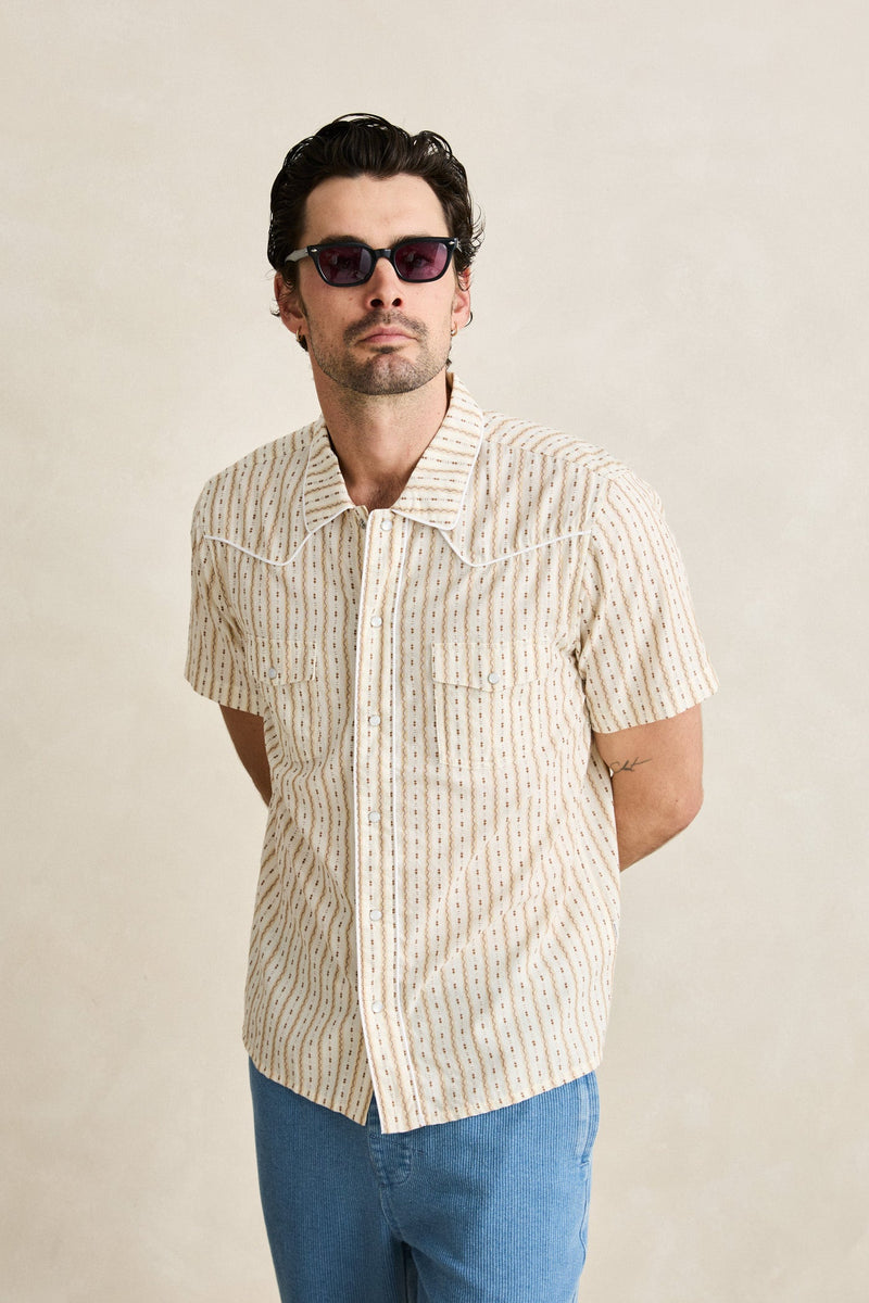 Lone Pine Stripe Ss Shirt Natural
