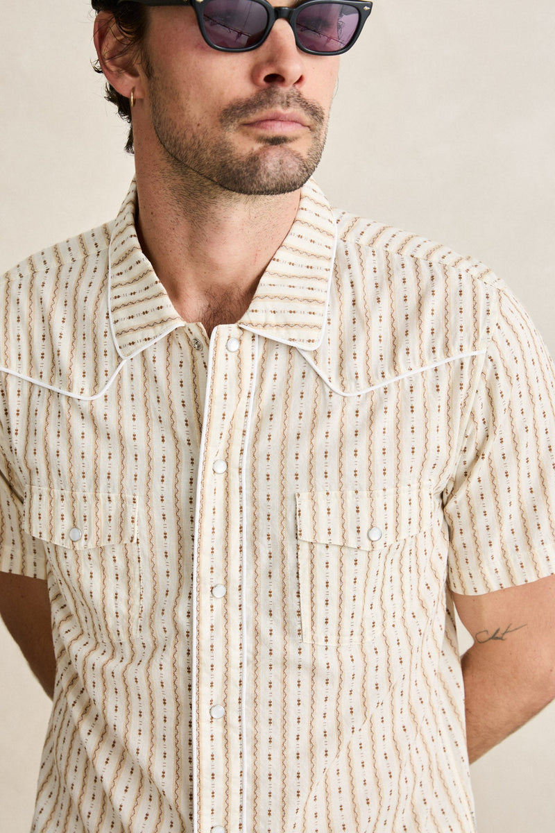 Lone Pine Stripe Ss Shirt Natural