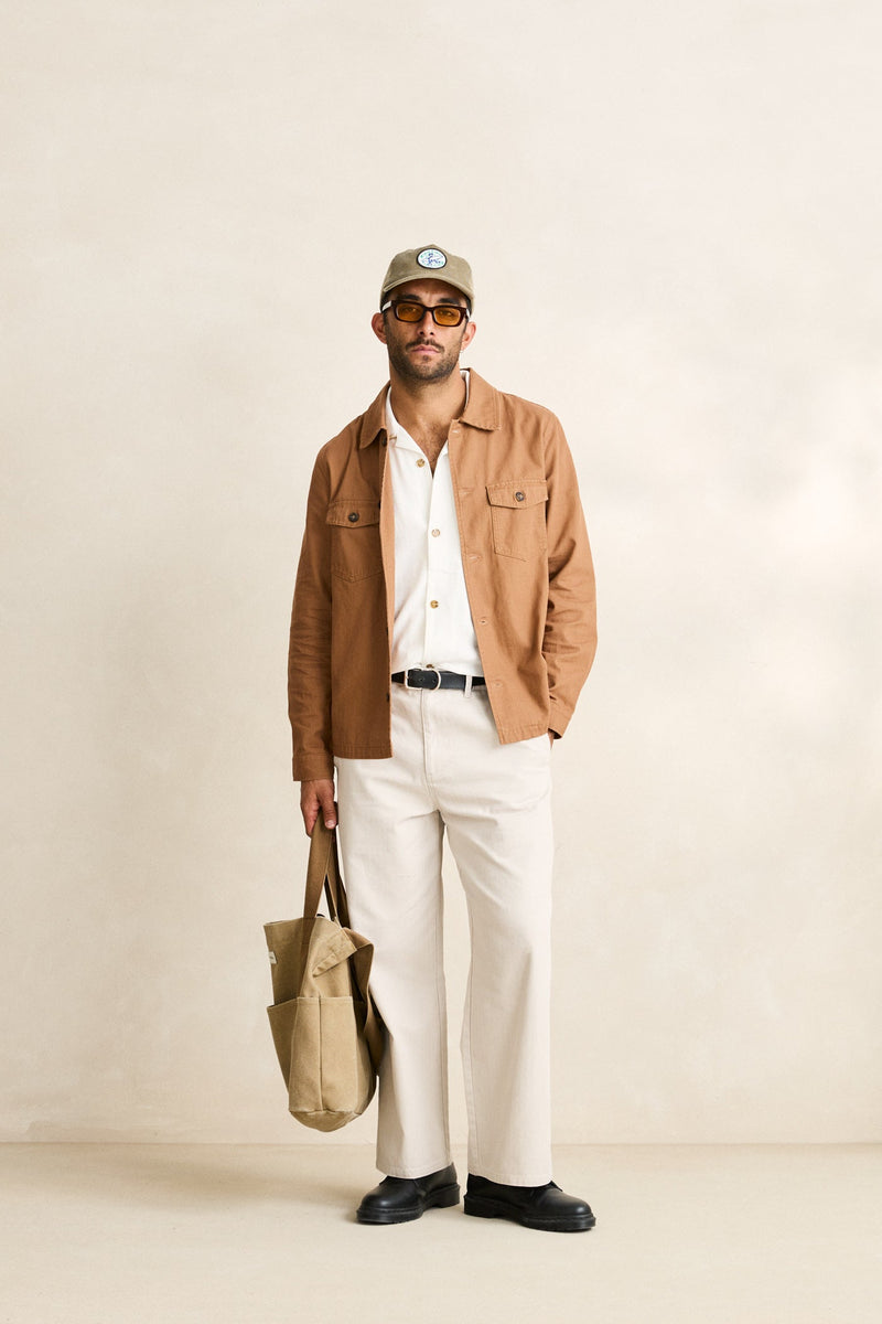 Herringbone Overshirt  Tobacco