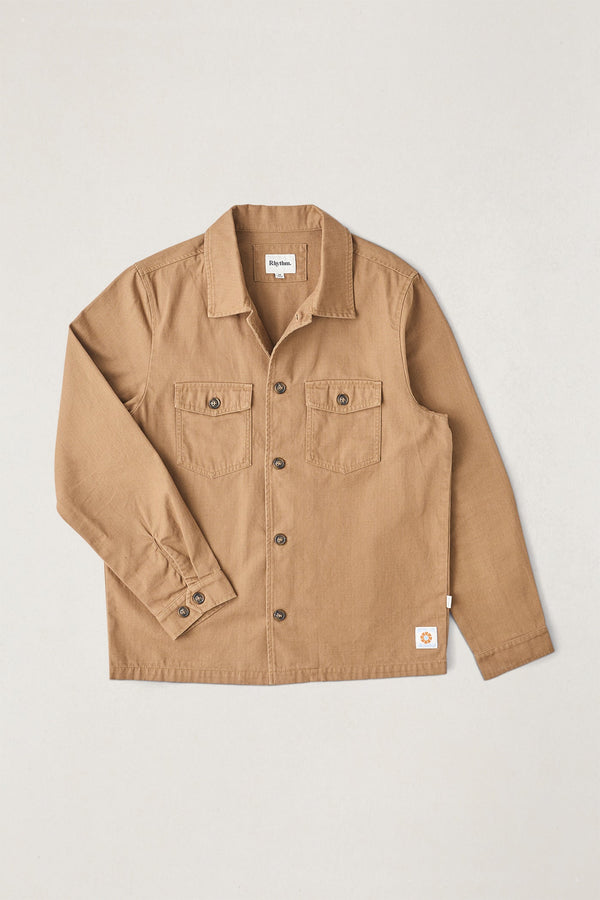 Herringbone Overshirt  Tobacco