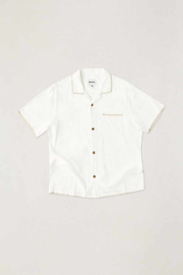 Linen Whip Stitch Ss Shirt Vintage White