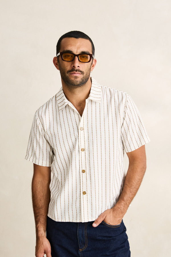 Vacation Stripe Crop Ss Shirt Multi