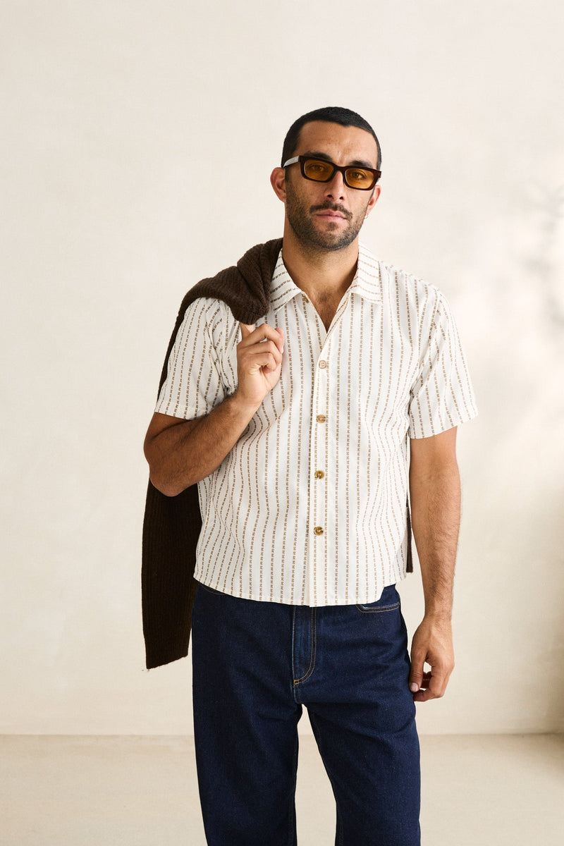 Vacation Stripe Crop Ss Shirt Multi