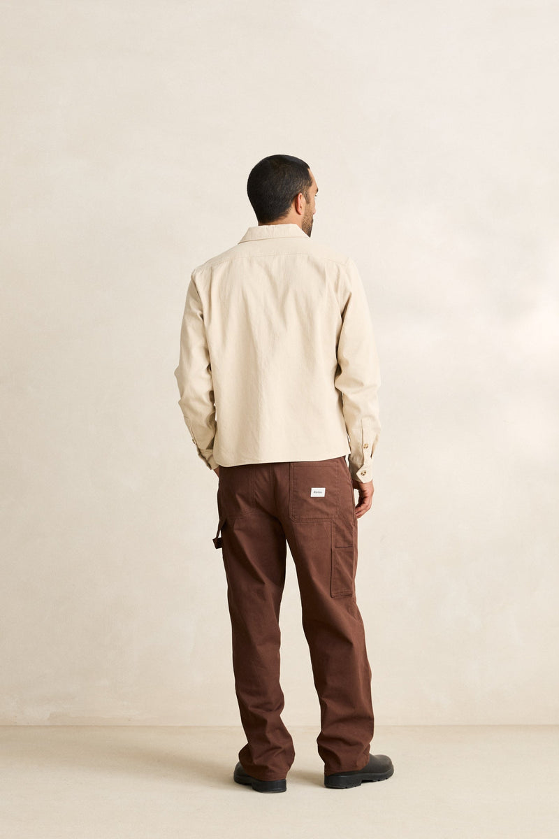 Twill Crop Ls Shirt Natural