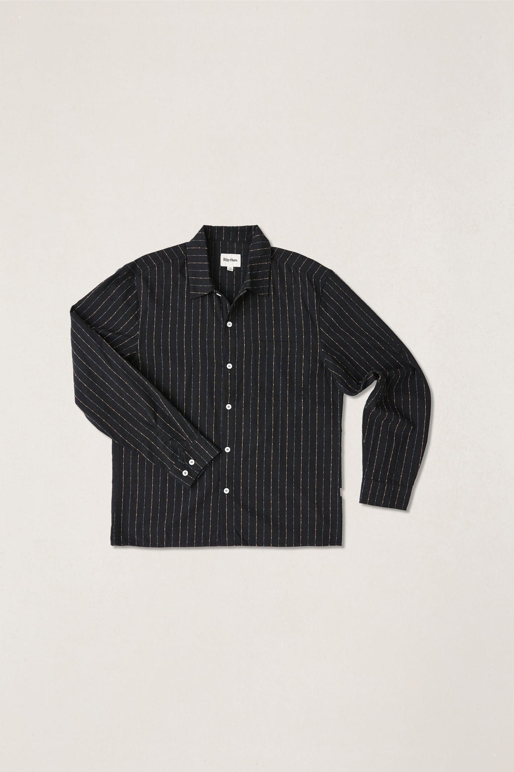 Essential Linen Stripe Overshirt Black – Rhythm EU
