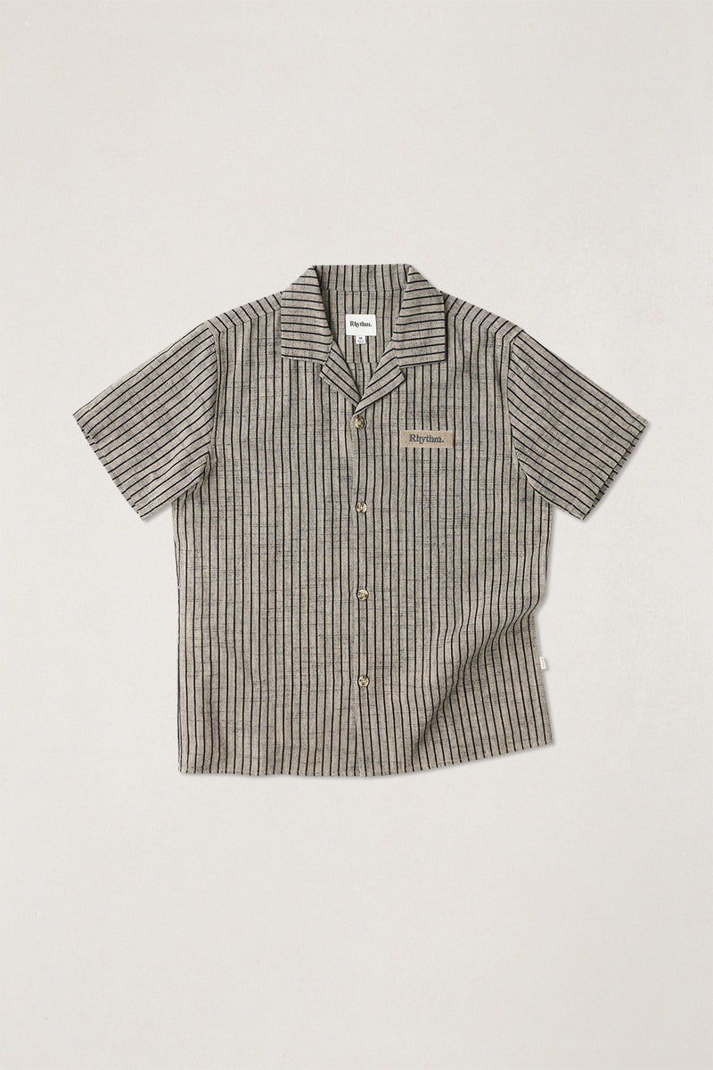Texture Stripe Ss Shirt Natural