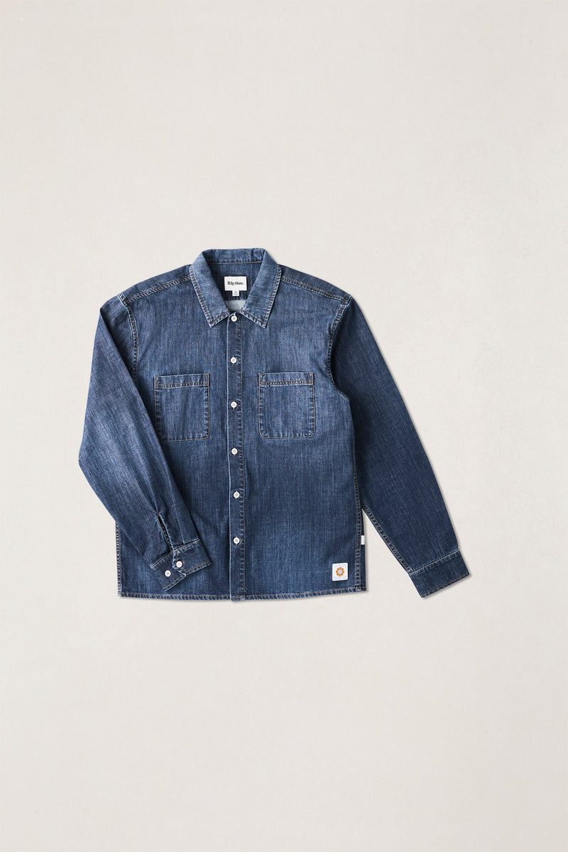 Serge Denim Overshirt Washed Indigo