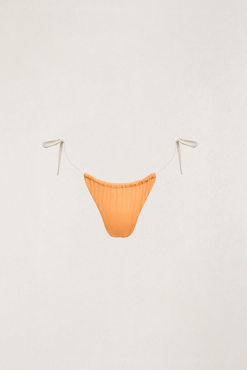 Contrast Gathered Tie Side Itsy Pant Apricot