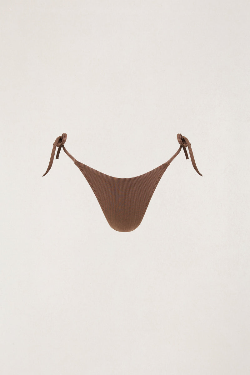Bonsai Rib Tie Side Hi Cut Pant  Chocolate