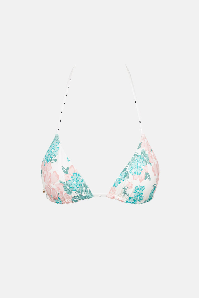 Hana Floral Reversible Slide Tri Top Cream