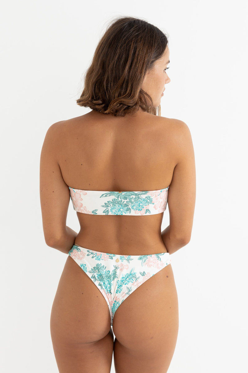 Hana Floral Reversible Bandeau Top Cream