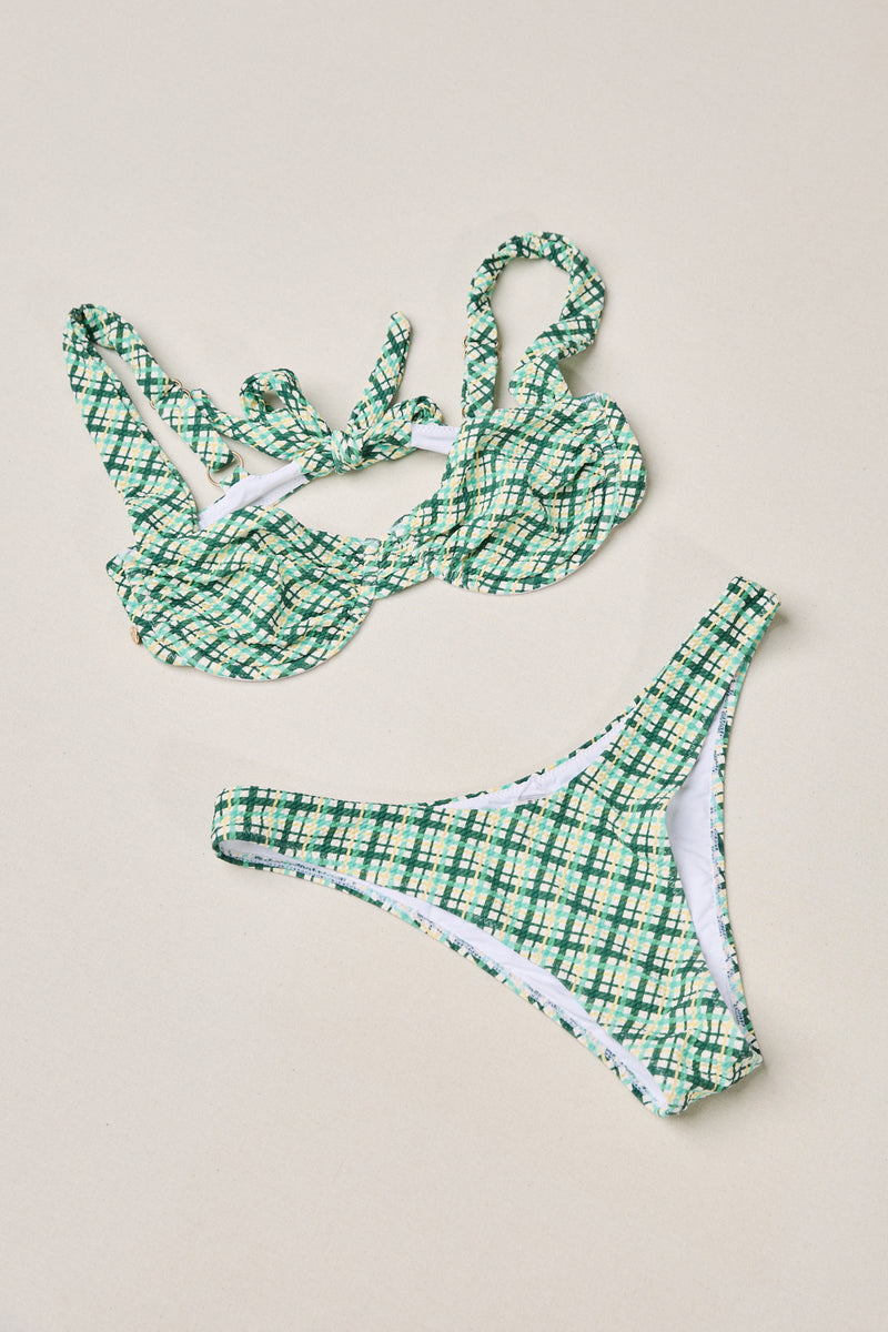 Poolside Plaid Soft Strap Balconette Top