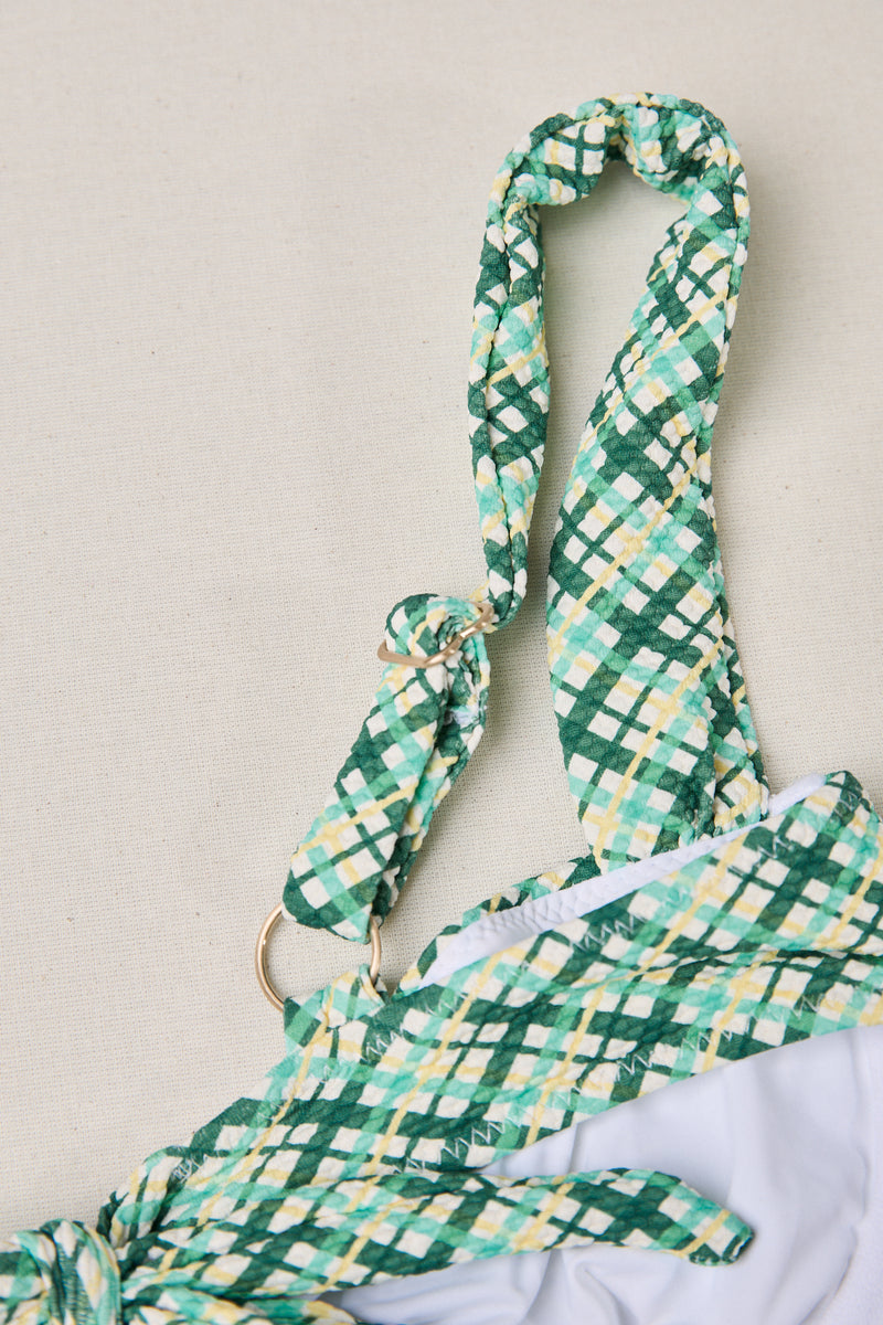 Poolside Plaid Soft Strap Balconette Top
