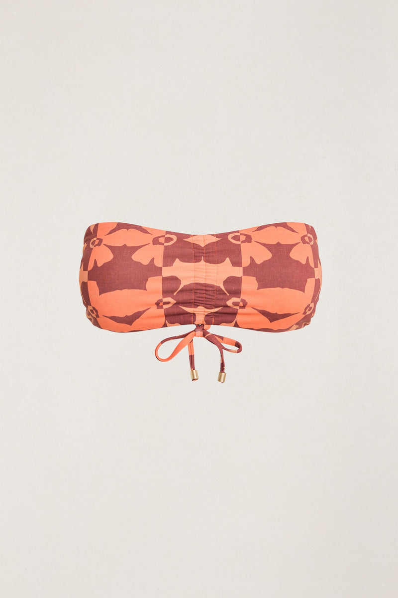Sundazed Floral Bandeau Top Paprika