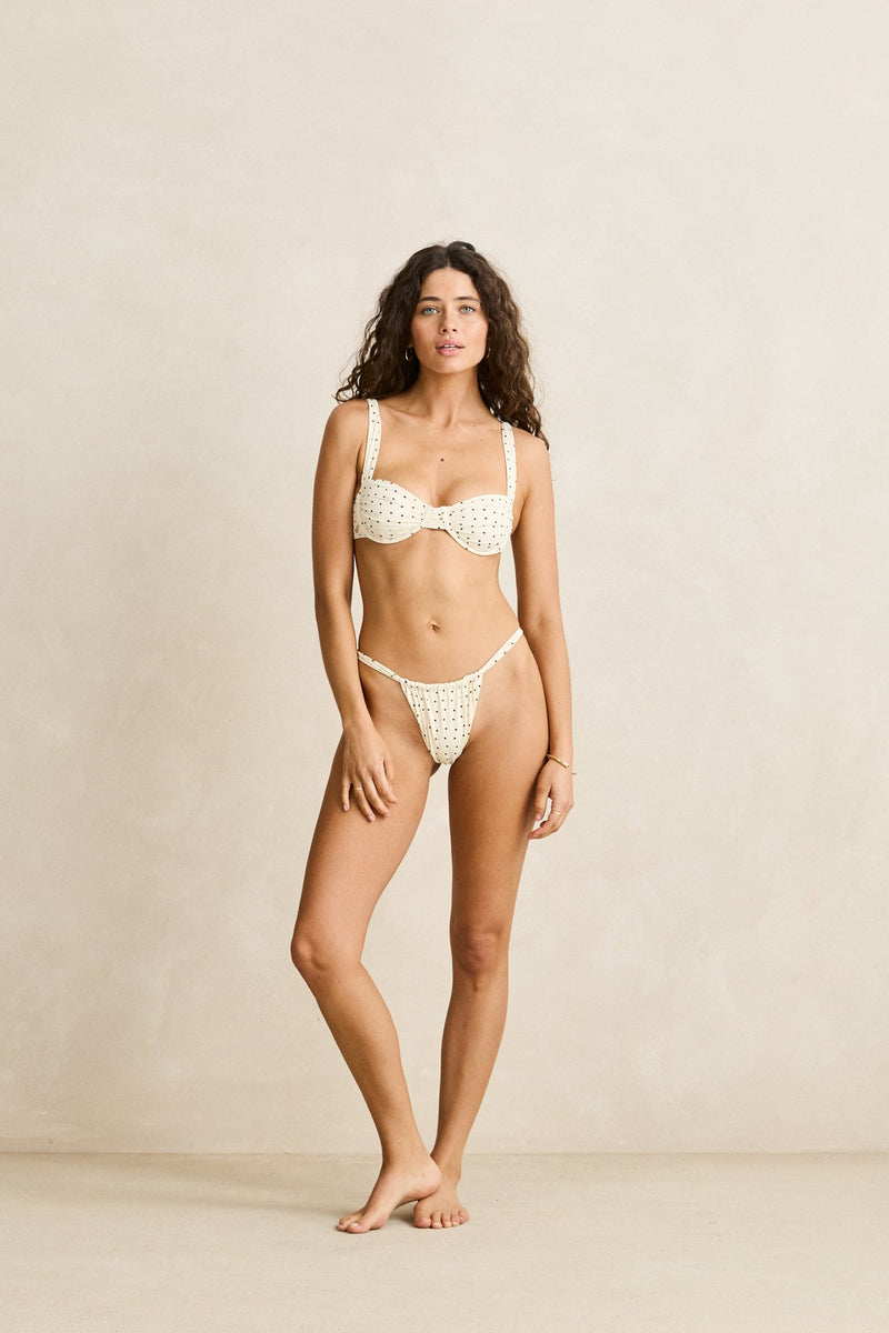 Polka Underwire Top Cream