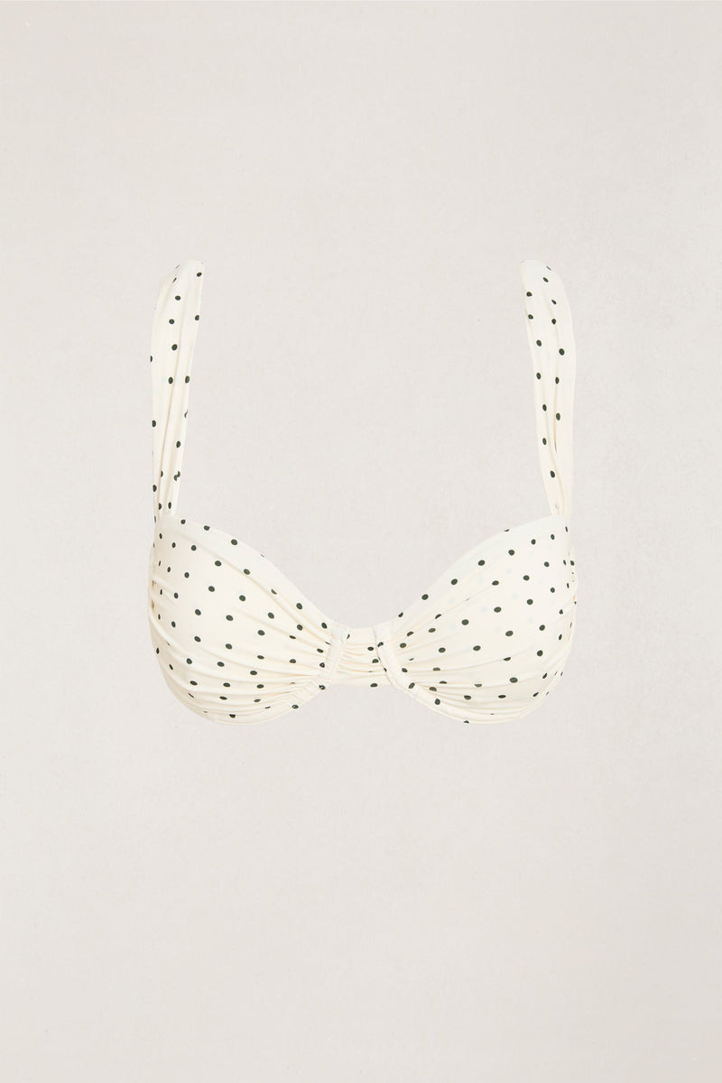 Polka Underwire Top Cream