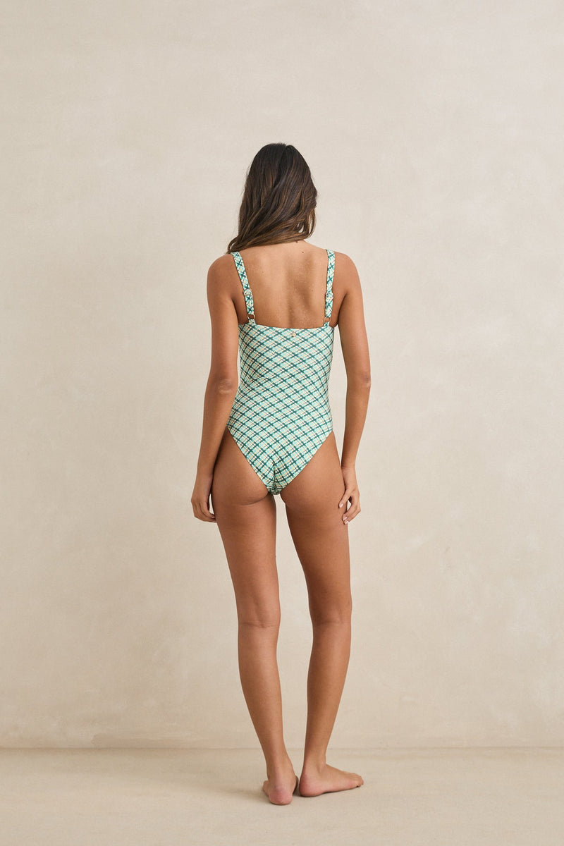 Poolside Plaid Soft Strap Balconette One Piece