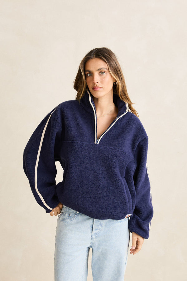 Camp Half Zip Sherpa Pullover Ocean
