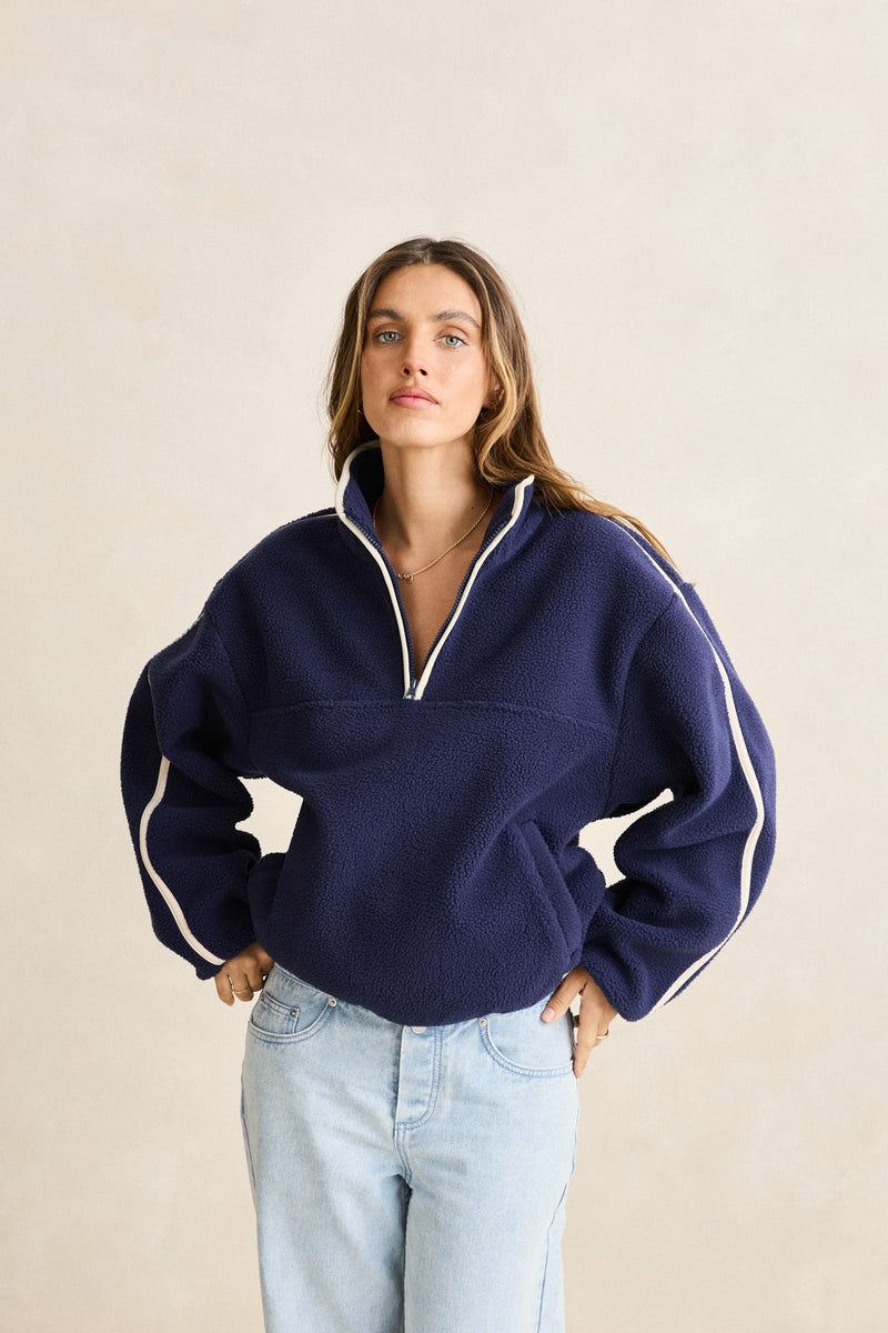 Camp Half Zip Sherpa Pullover Ocean