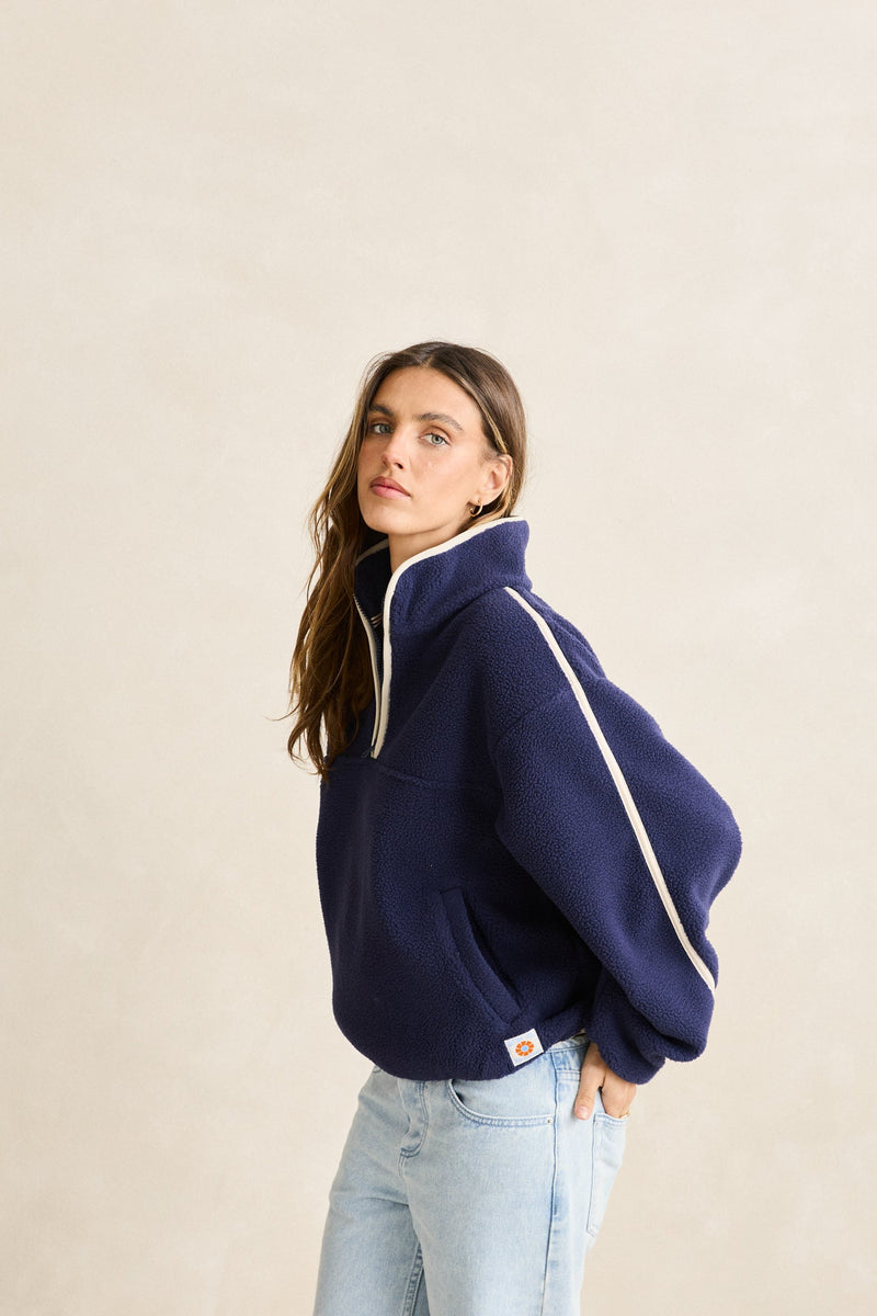 Camp Half Zip Sherpa Pullover Ocean