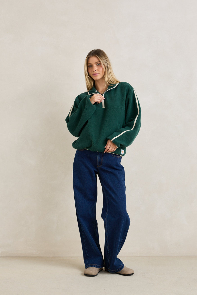 Camp Half Zip Sherpa Pullover Pine