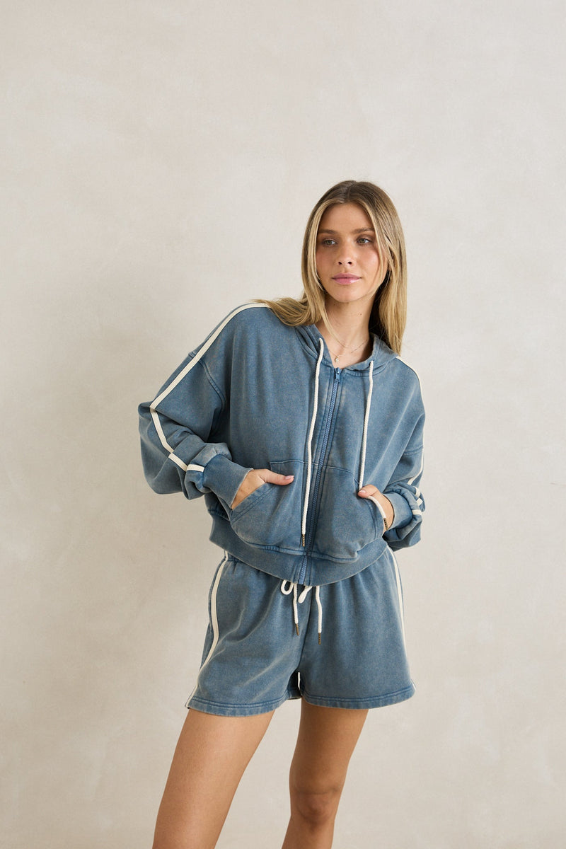 Sun Wash Terry Short Washed Blue