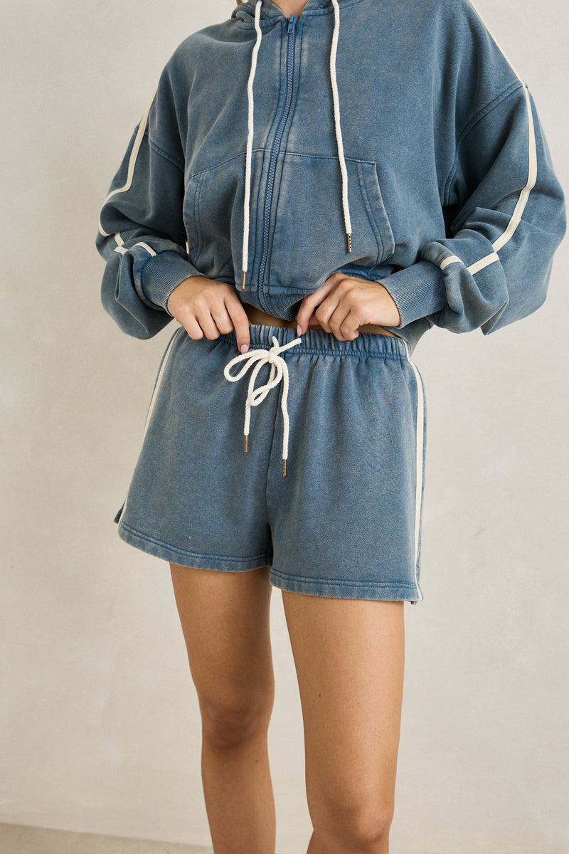 Sun Wash Terry Short Washed Blue