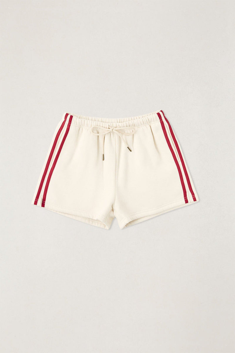 Contrast Fleece Track Short Stone