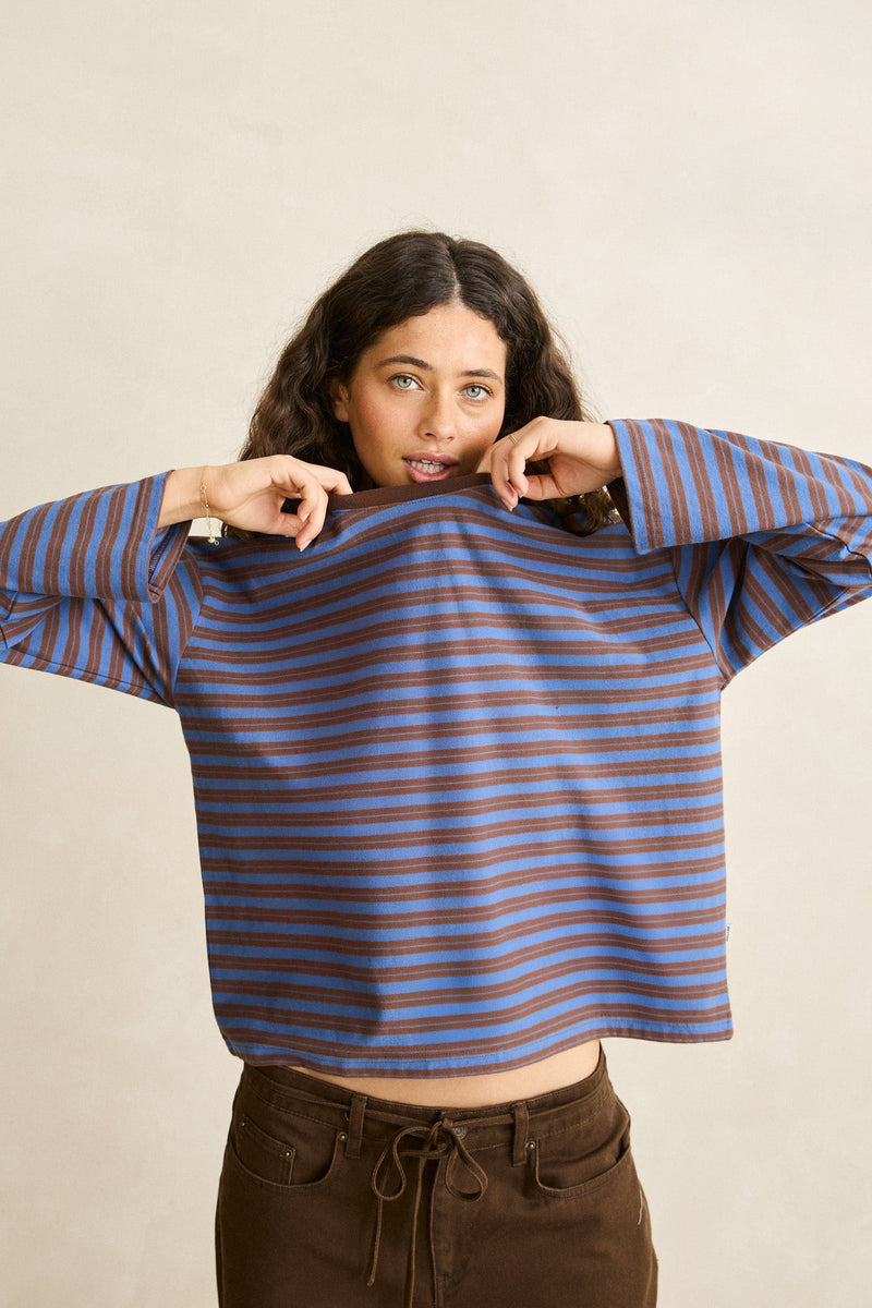 Porto Stripe Long Sleeve Cafe