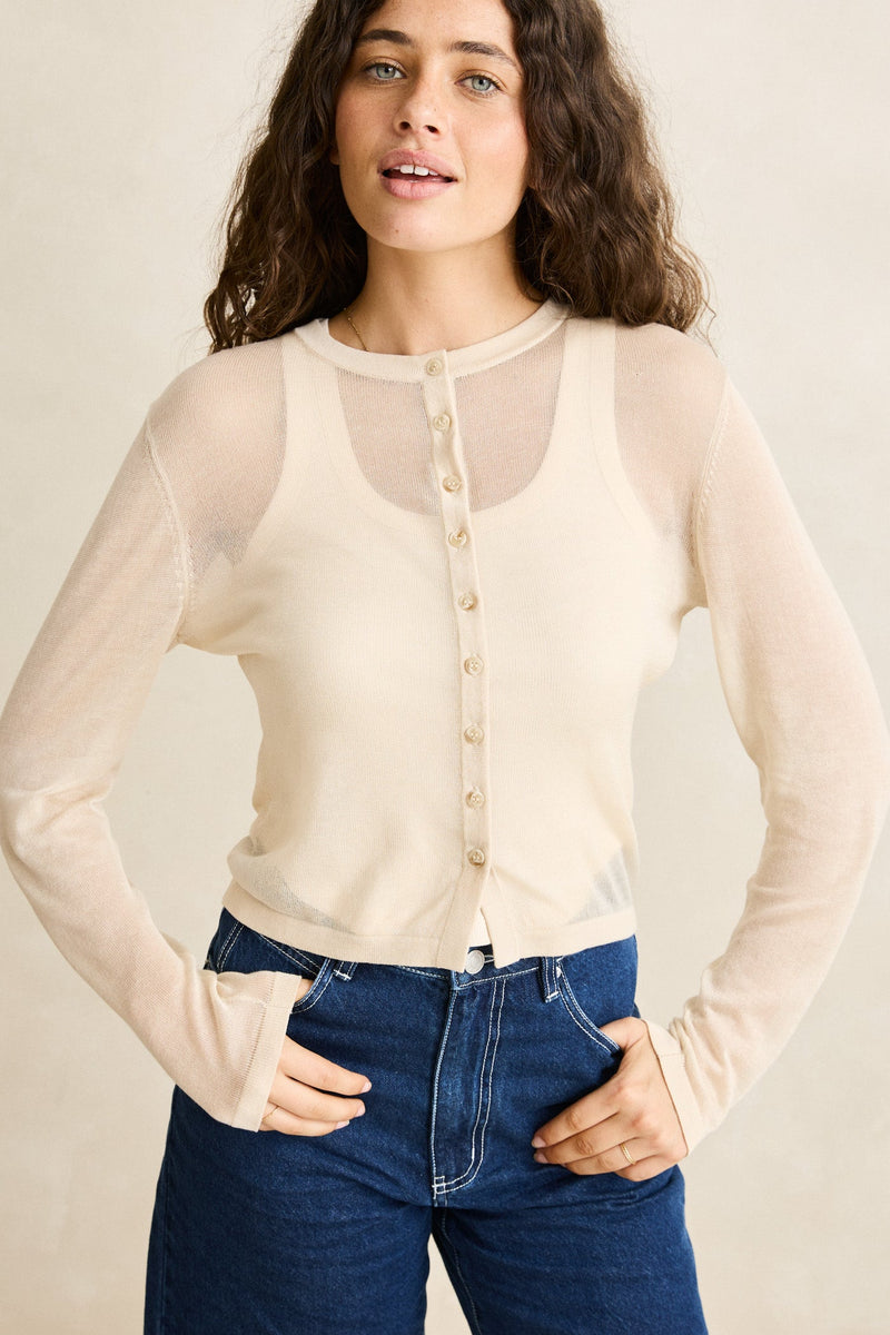 Rumi Sheer Knit Set Natural