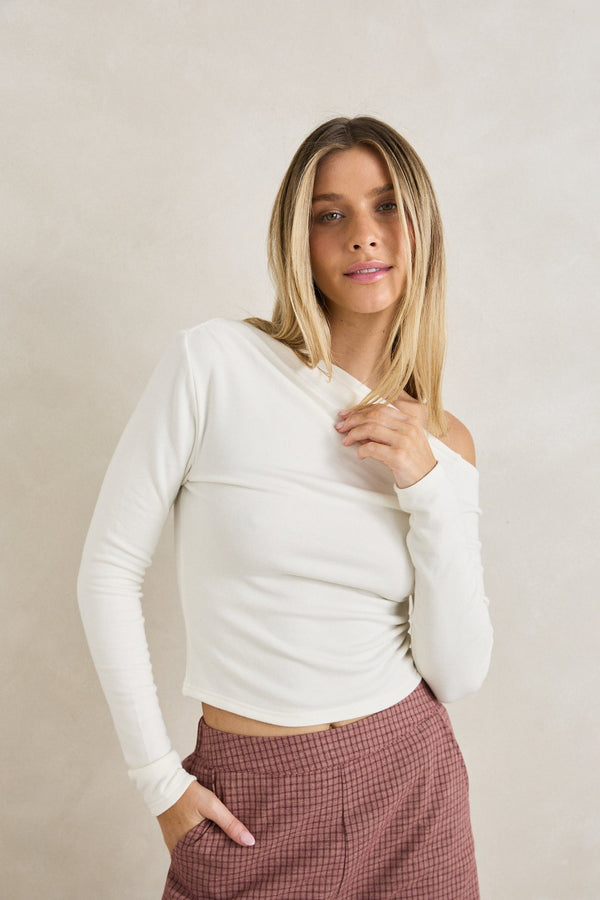 Juno Long Sleeve Top White
