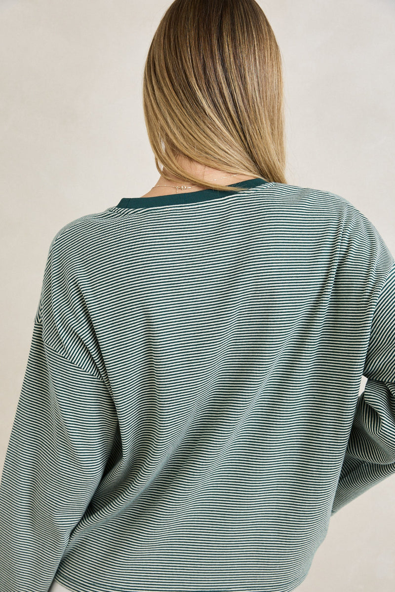 Lexi Stripe Long Sleeve Top Pine