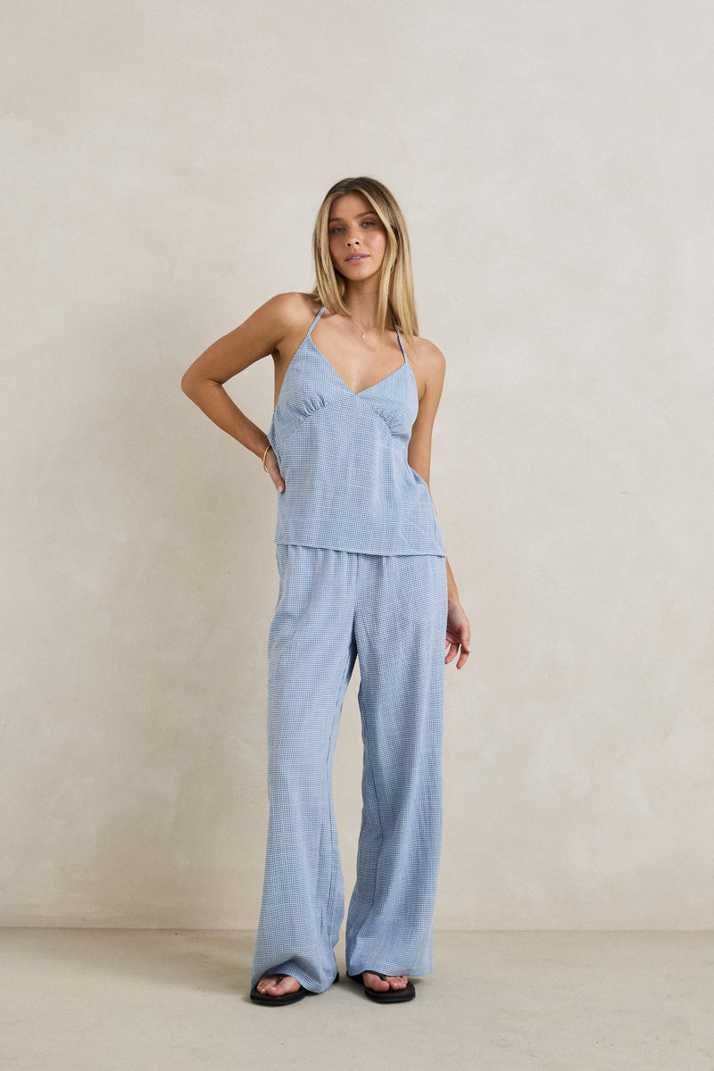 Marisol Top Blue Check