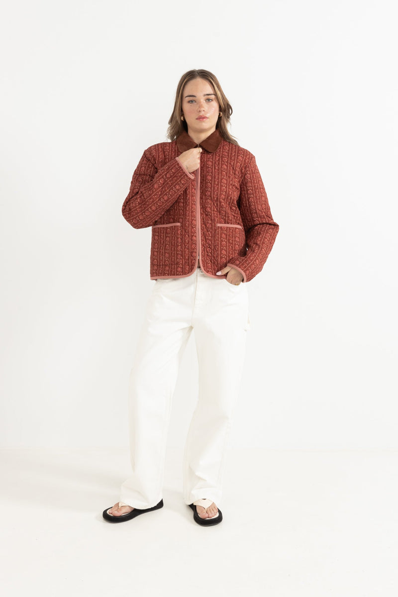 Vintage Floral Quilted Jacket Burgundy – Rhythm EU
