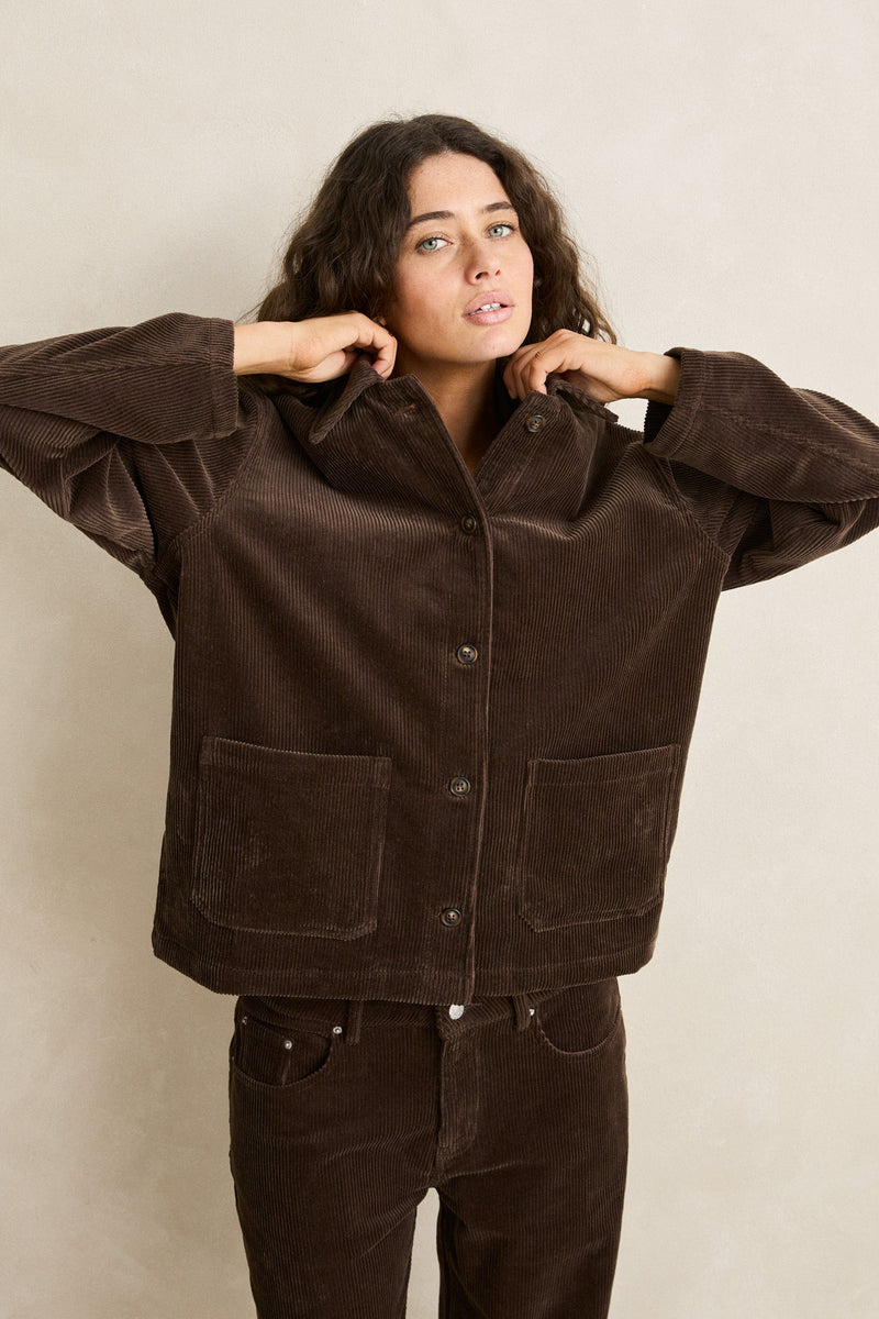 Luca Cord Shacket Chocolate