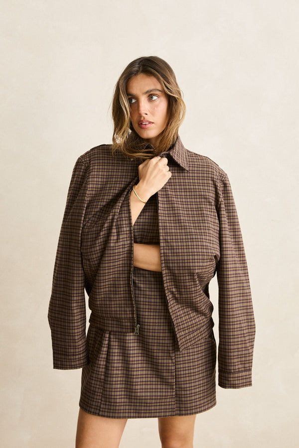 Jordy Check Jacket Cafe