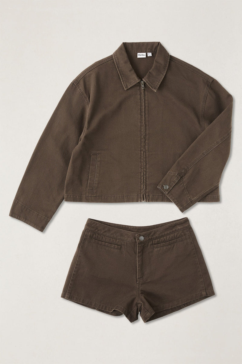 Capri Relaxed Cropped Jacket Cafe